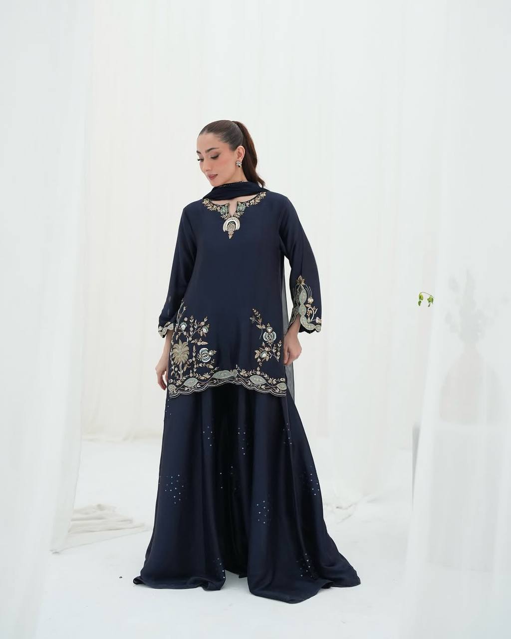 Modern Noir Sapphire Trimmed Couture